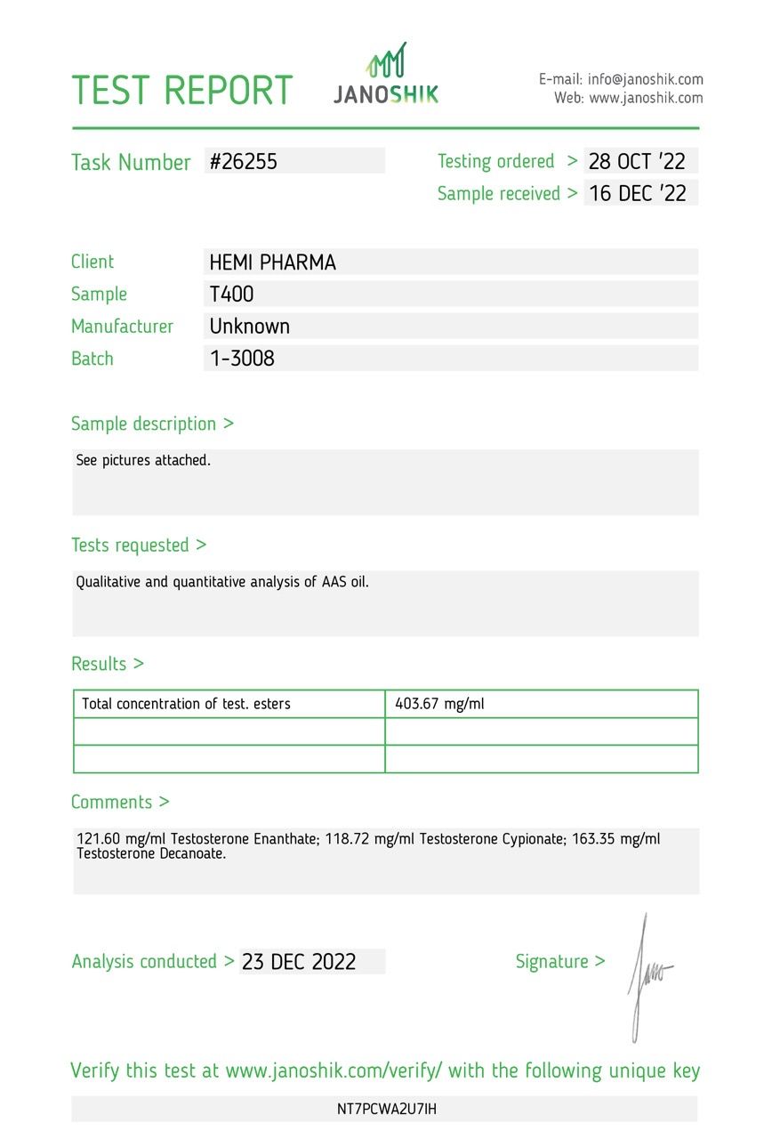 Hemi Pharma TESTOSTERONE MIX 400MG - Image 4