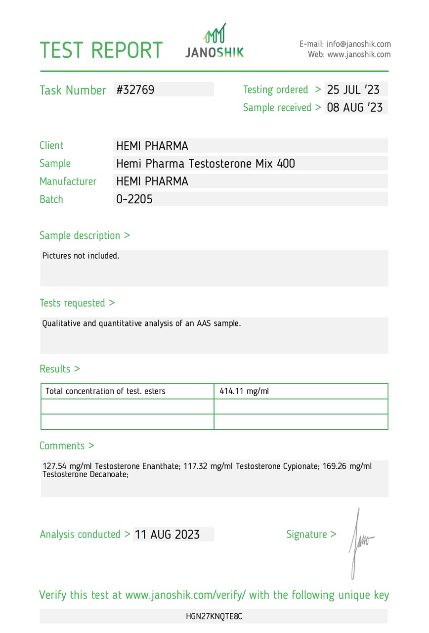 Hemi Pharma TESTOSTERONE MIX 400MG - Image 3