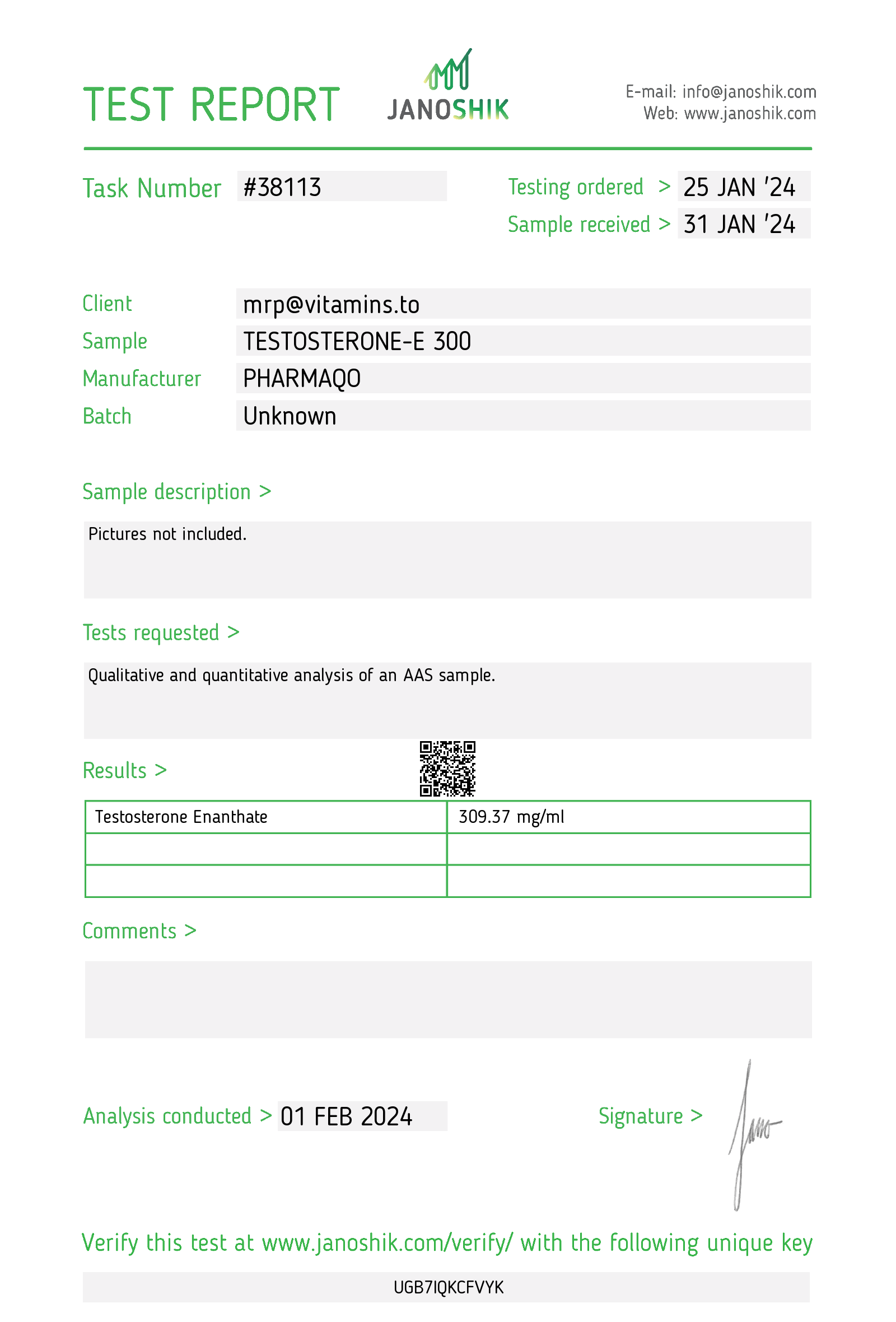 PharmaQO Testosterone E-300 - Image 2