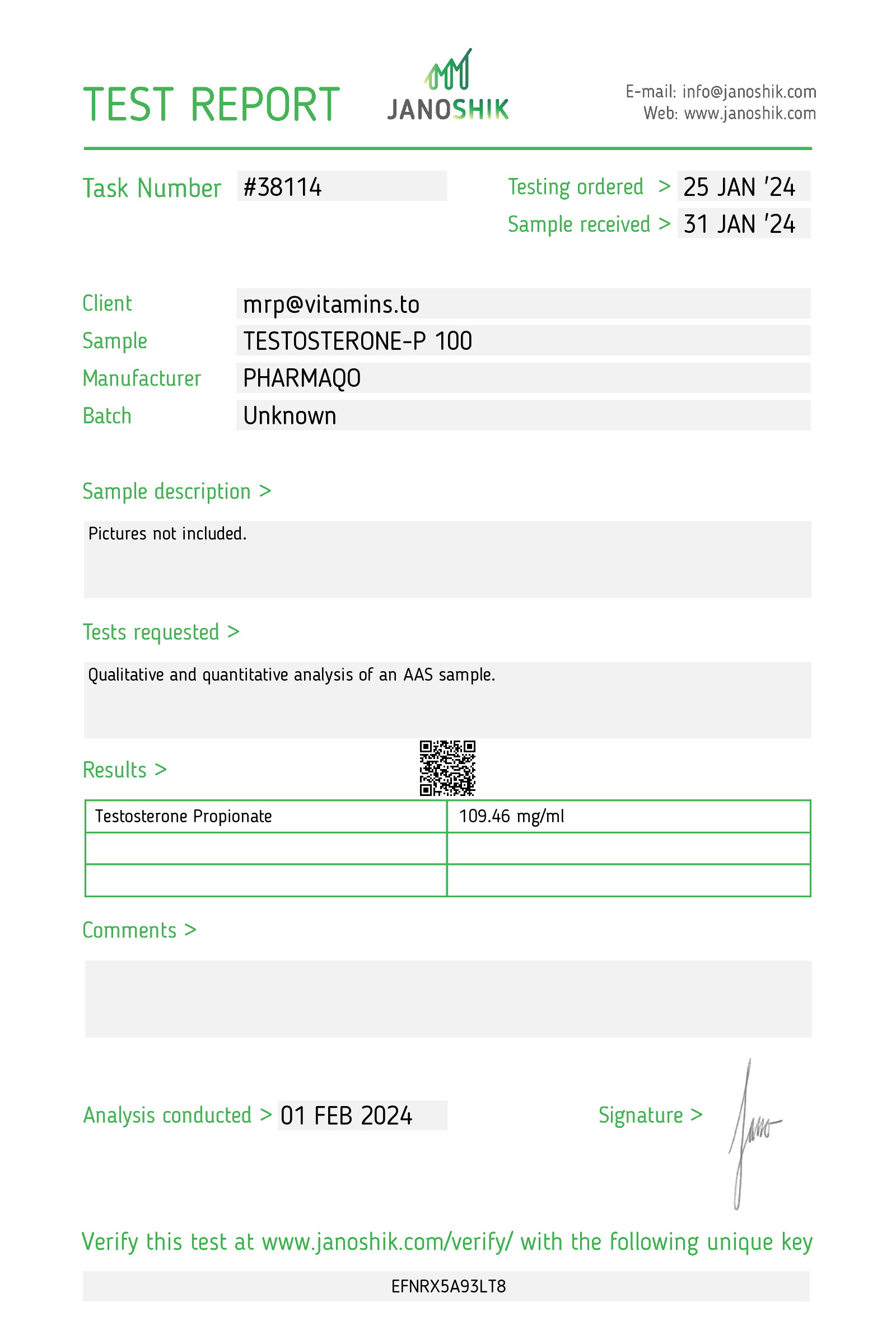 PharmaQO Testosterone-P 100 - Image 2