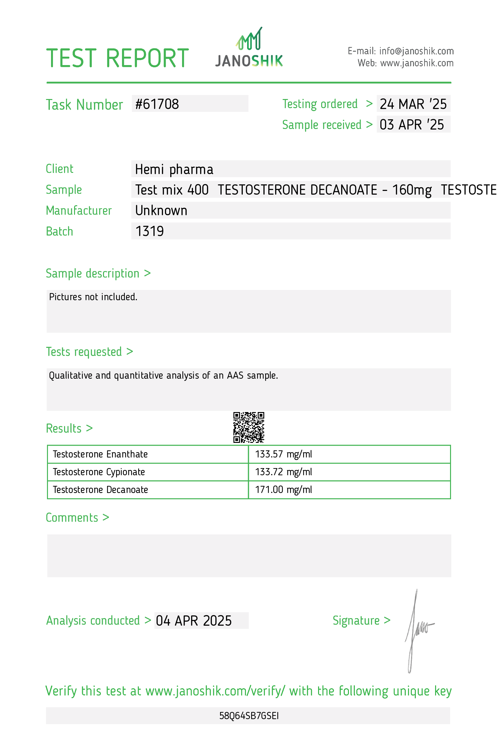 Hemi Pharma TESTOSTERONE MIX 400MG - Image 2