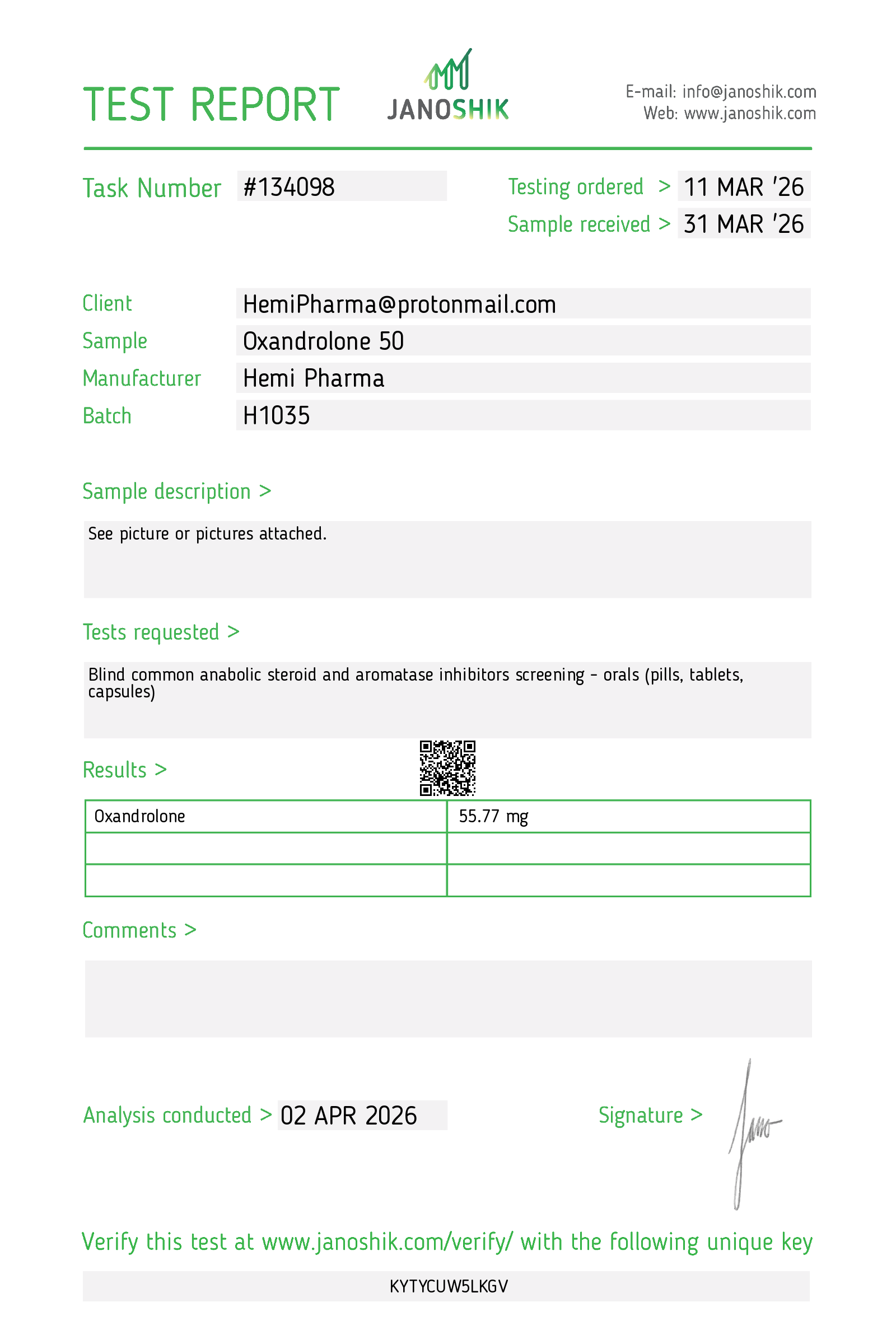 Hemi Pharma OXANDROLONE 50 - Image 2